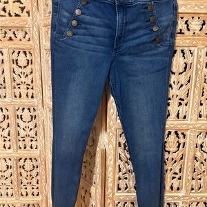 Express High Rise Dark Blue Jeans